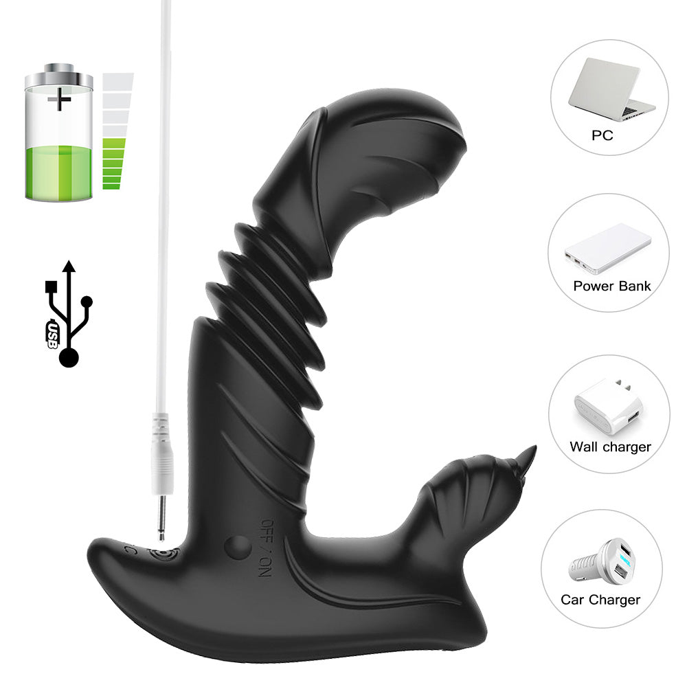 Telescopic Prostate Massager For Men And Women Double Shock Masturbation G-spot Vestibule Anal Plug Sex Toy Wholesale