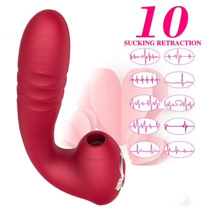 Sucking Vibration Telescopic Vibrator Female Erotic Masturbation Device Adult Products - Vibegg