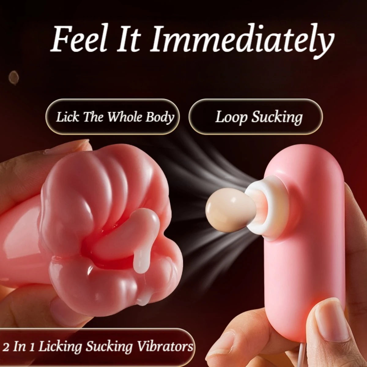 2 In 1 Tongue Licking Sucking Vibrators For Women - Vibegg