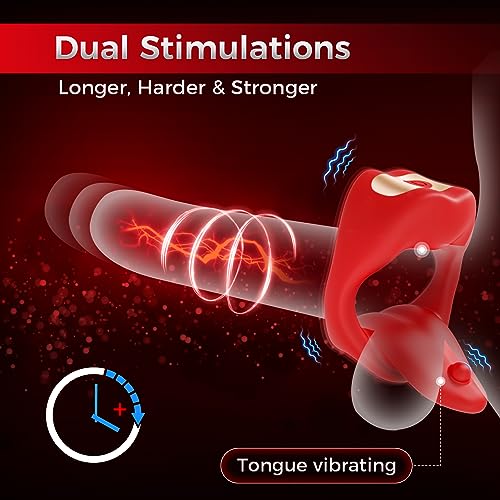 Penis Ring Tongue Design with 9 Vibration Modes