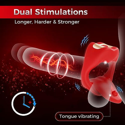 Penis Ring Tongue Design with 9 Vibration Modes