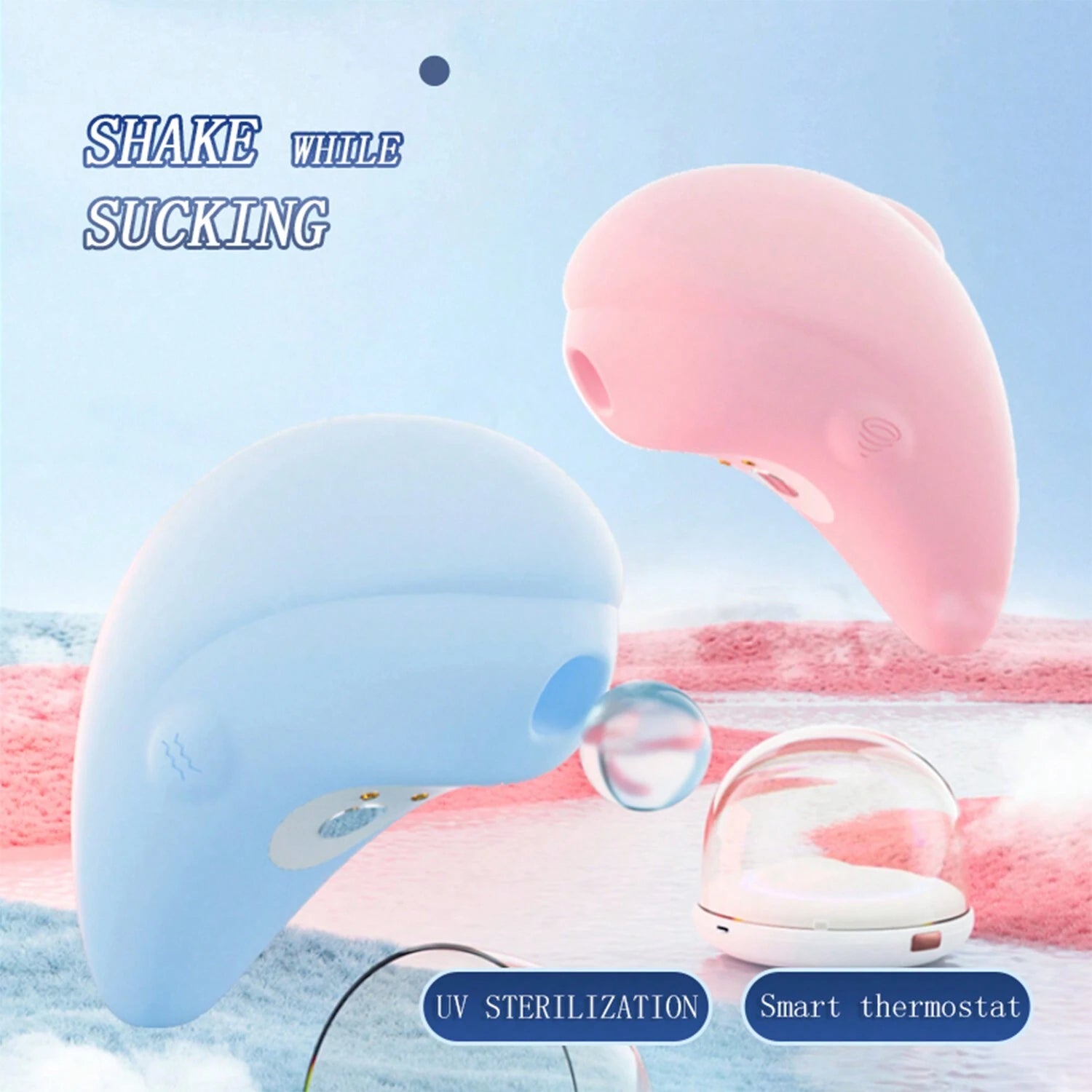 Dolphin Heating Sucking Vibrator With Sterilization Shell - Vibegg