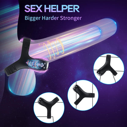 Vibrating Cock Ring with APP, Triangular Penis Ring with 10 Vibration Modes