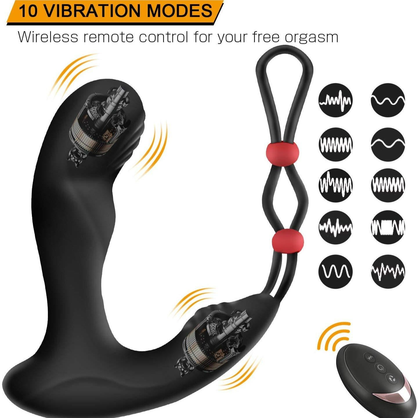 Men's wireless remote control backyard bead pulling 9-frequency vibrating anal plug prostate toy