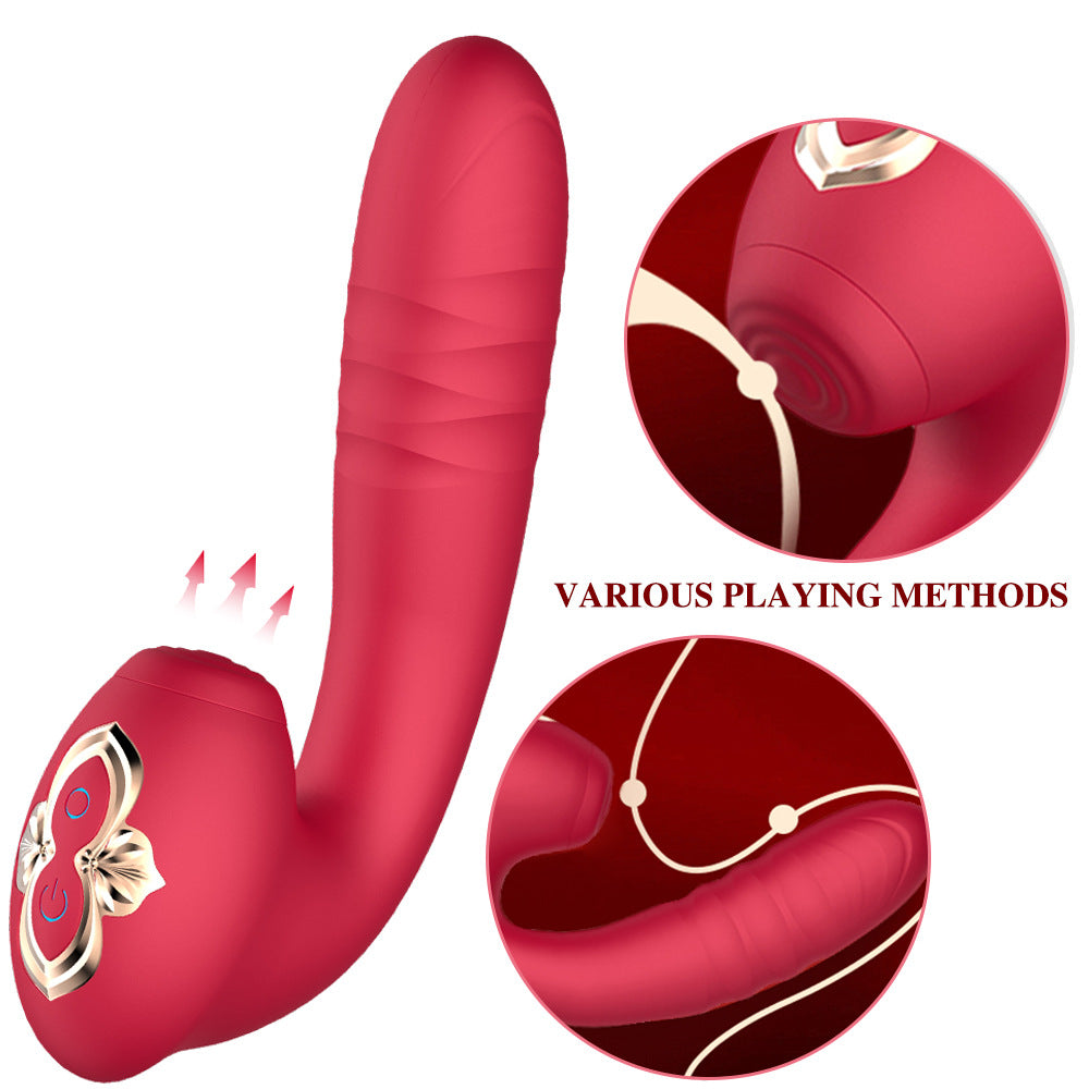 Sucking Vibration Telescopic Vibrator Female Erotic Masturbation Device Adult Products - Vibegg