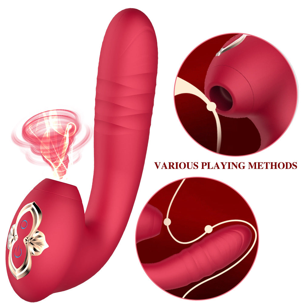 Sucking Vibration Telescopic Vibrator Female Erotic Masturbation Device Adult Products - Vibegg