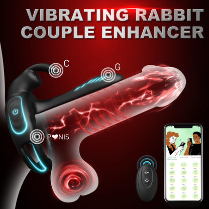 Bunny Ring III Vibrating Cock Ring Penis Ring with APP, Couples Sex Toys Vibrators