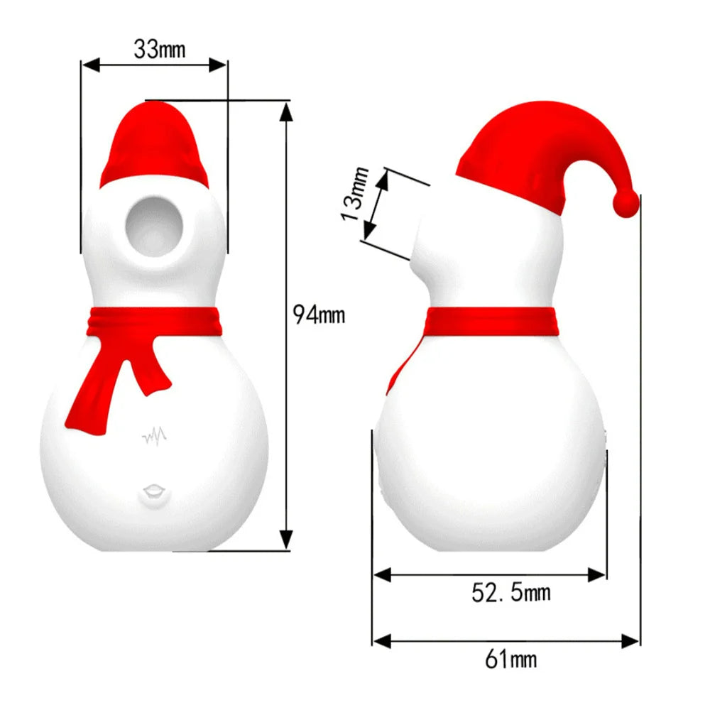 Christmas Snowman Vacuum Powerful Sucking Vibrator - Vibegg