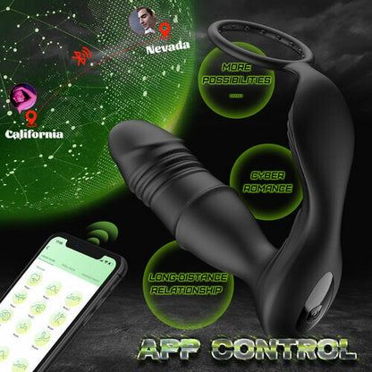 Mason APP/Controller & 9-Telescopic /Vibration & Cock Rings Prostate Massager