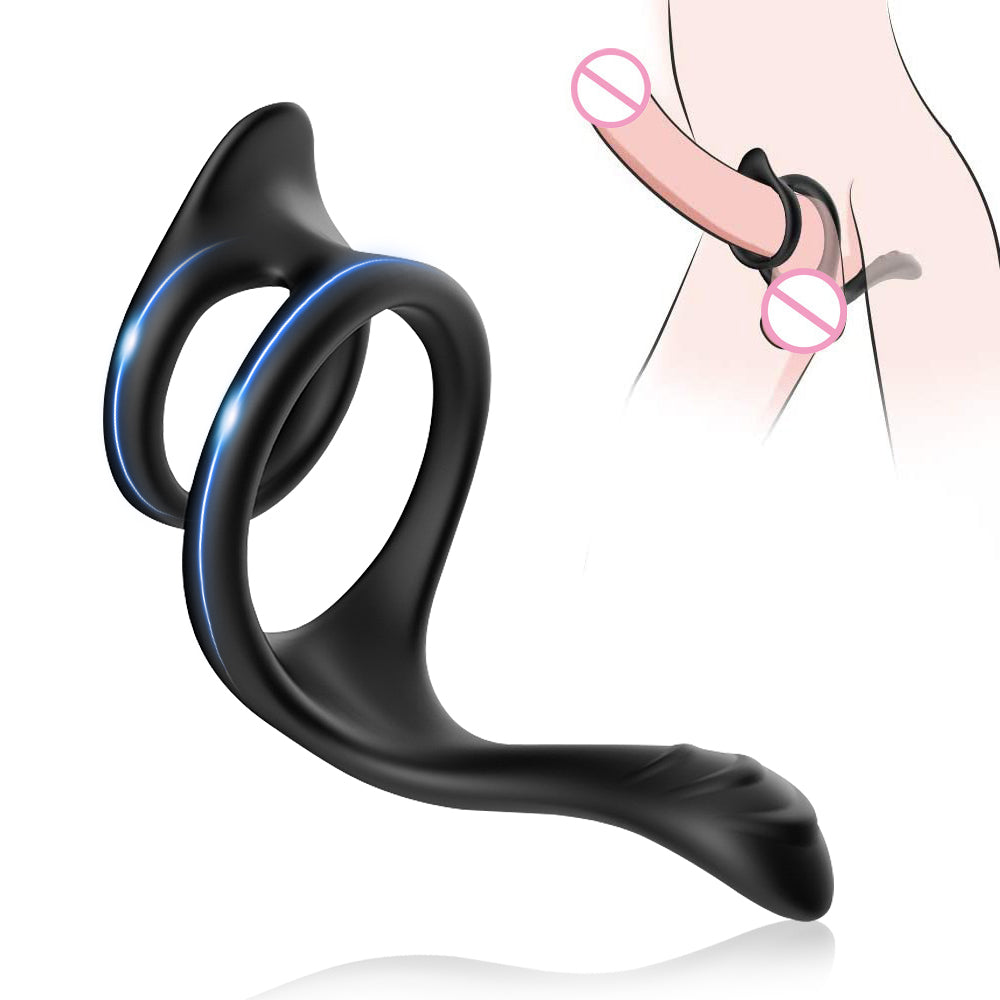 Dual Enhancement Penis Ring With Prostate Massager