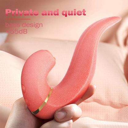 2-in-1 Sucking Tongue Licking Vibrator - Vibegg