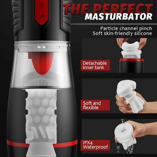 4 Sucking Modes Penis Cup 7 Tongue Licking Male Masturbator Cup