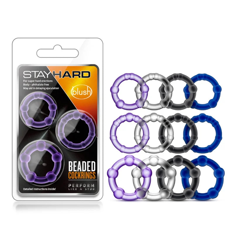 Erection Enhancing Beaded Cock Rings Set