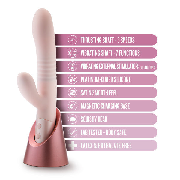 Blush Fraya Rabbit Rechargeable Vibrator Pink - Vibegg